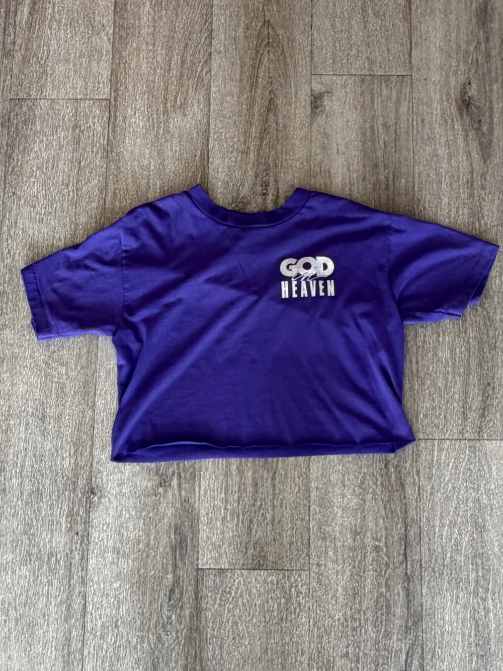Hanes Purple Custom Graphic 'God in Heaven' Short Sleeve Tee
